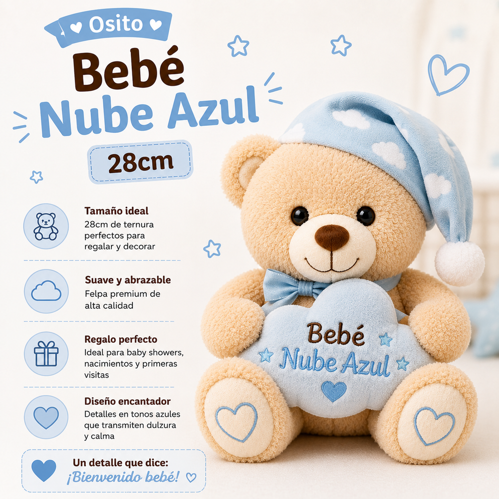 Baby Bear Blue Cloud 28cm