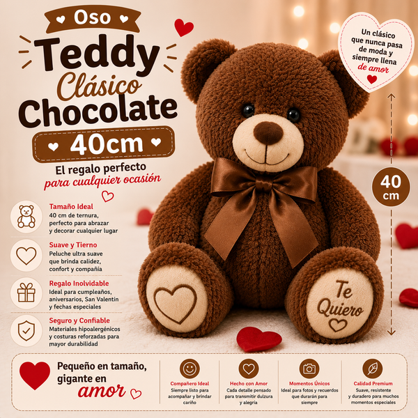 Classic Chocolate Teddy Bear 40cm