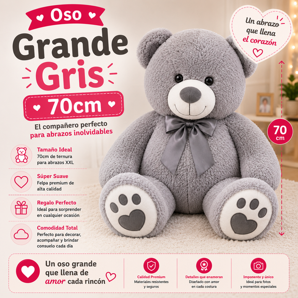 Big Grey Bear 70cm
