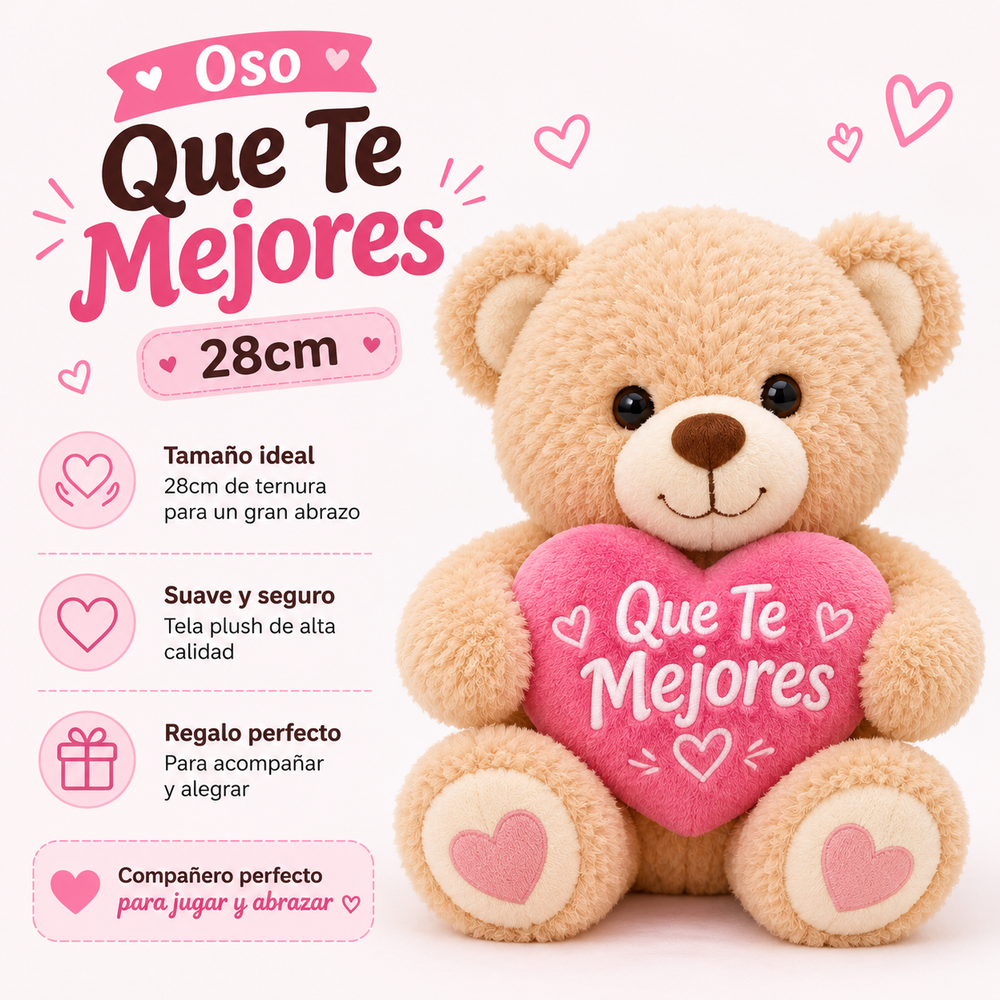 Get Well Soon Bear with Heart 28cm